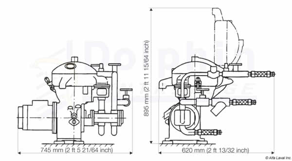 Alfa Laval MAB 103 Dimensions